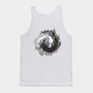 yin yang creature  axolotl Japanese symbol healing Tank Top